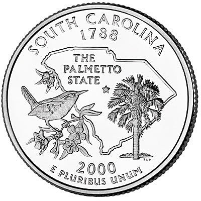 США, 25 центов 2000 год, South Carolina