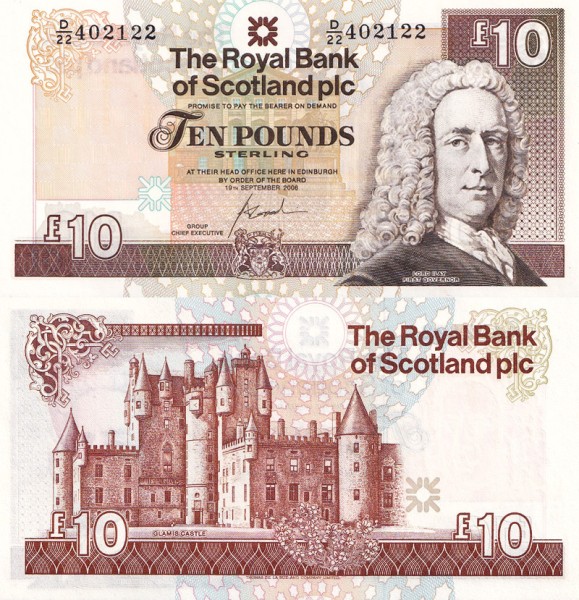 Шотландия 10 фунтов 2006 (UNC Pick 353b)