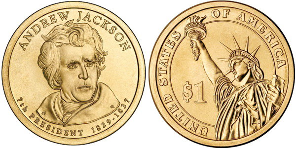 США, 1 доллар 2008 год, 7-й президент Эндрю Джексон