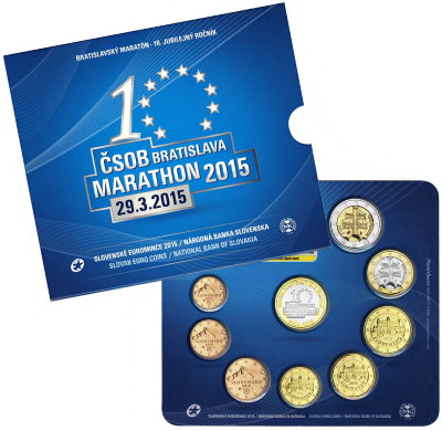 Словакия, Набор монет 2015 года (буклет) №1