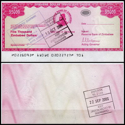 Зимбабве 5000 долларов 2003 (UNC Pick 16)