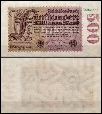 Германия 500.000.000 марок 1923 UNC P.110 Вариант 2