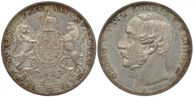 Ганновер 1 талер 1865 B, Георг V (1851-1866)