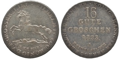 ГАННОВЕР 16 ГУТЕГРОШЕНОВ 1833 ВИЛЬЯМ IV