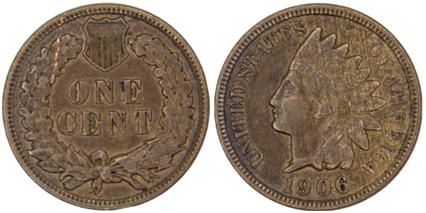 США, 1 цент 1906 год