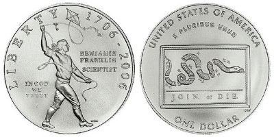 США, 1 доллар 2006 год, Юность Бенджамина Франклина