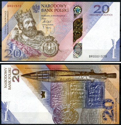 Польша 20 злотых 2025 (UNC Pick NEW) 1000 летие коронации Болеслава Храброго