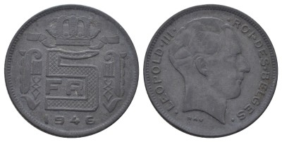 Бельгия, 5 франков 1946 год
