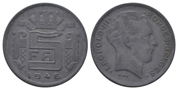 Бельгия, 5 франков 1946 год