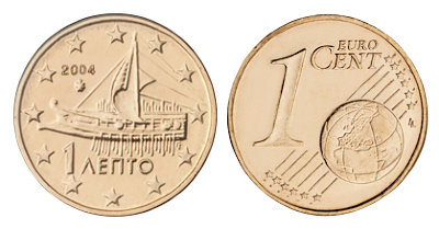 Греция, 1 цент 2004 (UNC, медь)
