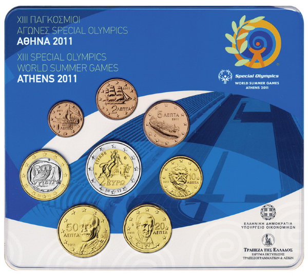 Греция, Набор монет 2011 года (блистер) Выпуск II
