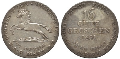 ГАННОВЕР 16 ГУТЕГРОШЕН 1831 ВИЛЬЯМ IV