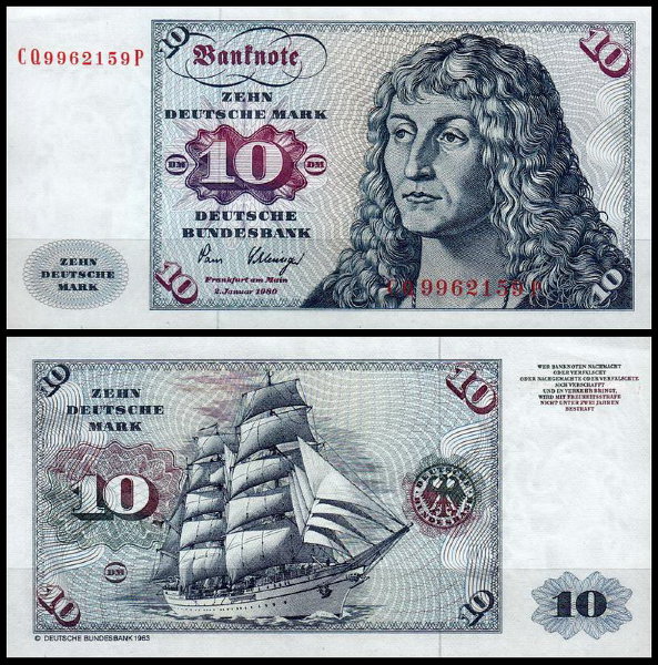 ФРГ 10 марок 1980 (XF Pick 31d)