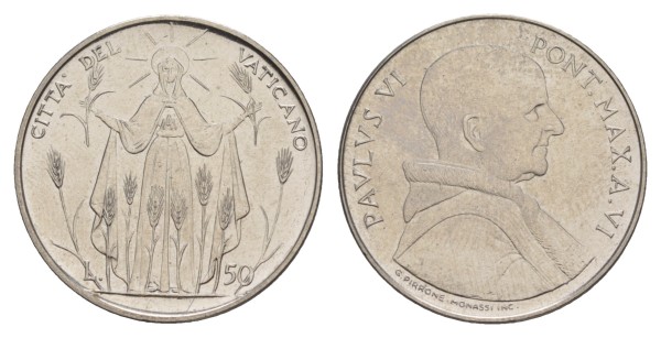 Ватикан, 50 лир 1968 год
