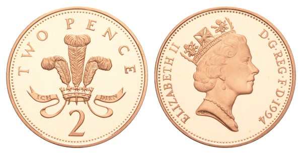 Англия, 2 пенса 1994 год