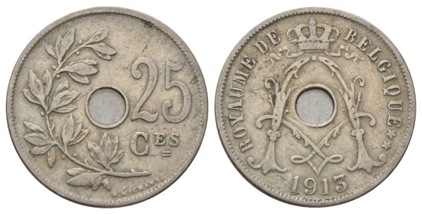 Бельгия, 25 сантимов 1913 год