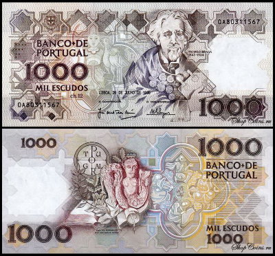 Португалия 1000 эскудо 1990 (UNC Pick 181g)