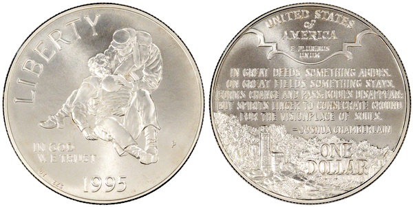 США, 1 доллар 1995 год, Гражданская война за независимость