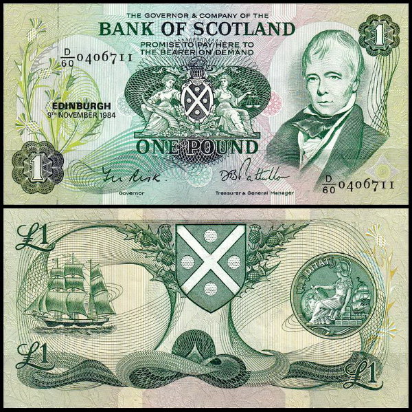 Шотландия 1 фунт 1984 (UNC Pick 111f)