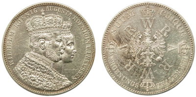 Пруссия, 1 талер 1861 год, AUNC