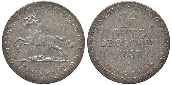 ГАННОВЕР 16 ГУТЕГРОШЕН 1833 ВИЛЬЯМ IV