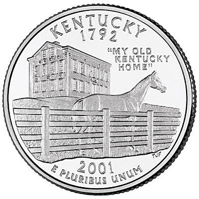 США, 25 центов 2001 год, Kentucky