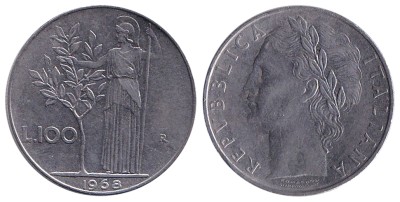 Италия, 100 лир 1968 год
