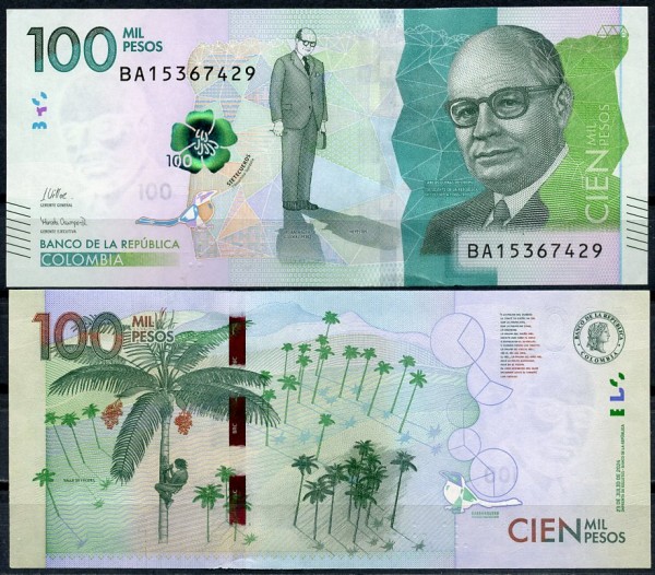 Колумбия 100000 песо 2024 (UNC Pick 463)