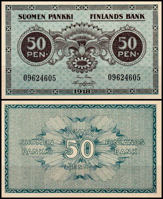 Финляндия 50 пенни 1918 (UNC Pick 34)