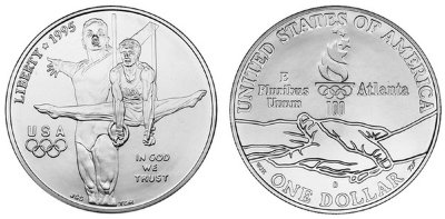 США, 1 доллар 1995 год, XXVI Олимпийские игры в Атланте, Гимнастика