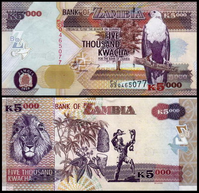 Замбия 5000 квача 2003-2012 (UNC Pick 45)