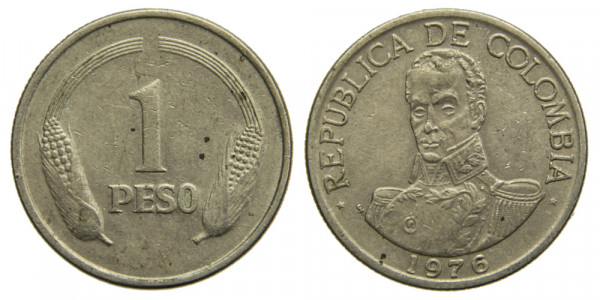 Колумбия, 1 песо 1976 год