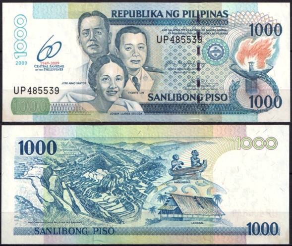 Филиппины 1000 песо 2009 (UNC Pick 205)