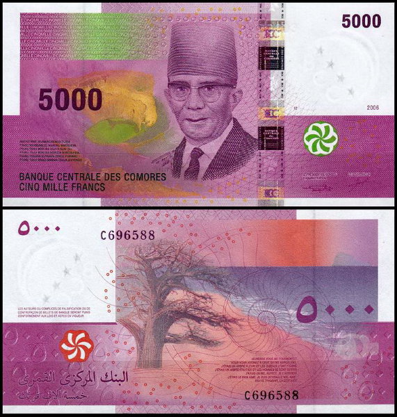 Коморские острова 5000 франков 2006 (UNC Pick 18)