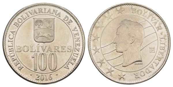 Венесуэла 100 боливар 2016 год