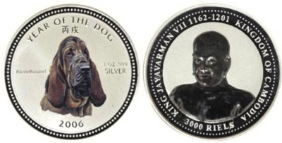 Камбоджа 3000 риель 2006 год - Бладхаунд
