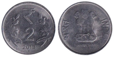 Индия 2 рупия 2013 год