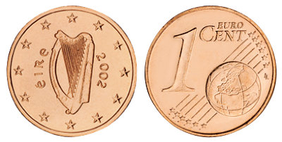 Ирландия, 1 цент 2002 (UNC, медь)