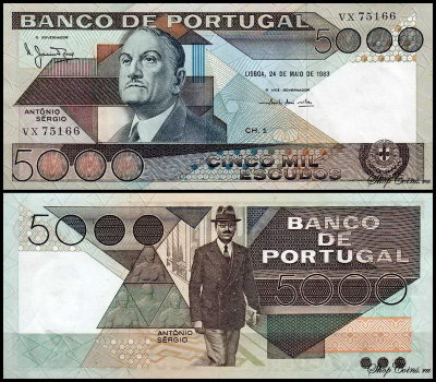 Португалия 5000 эскудо 1983 (UNC Pick 182c)
