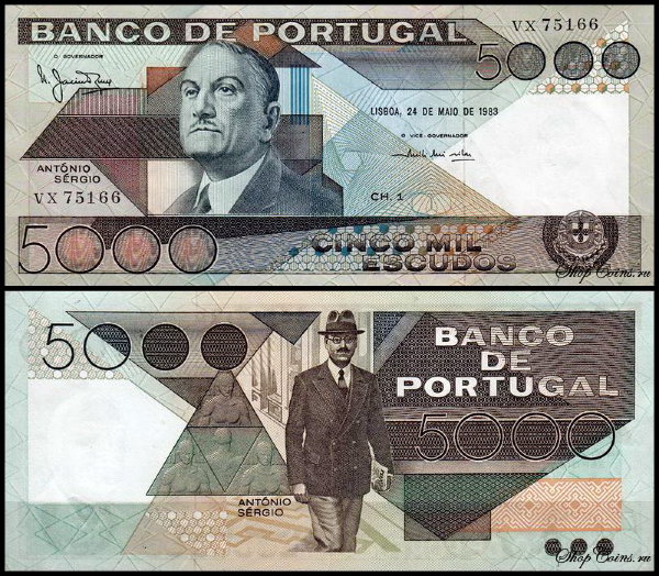 Португалия 5000 эскудо 1983 (UNC Pick 182c)