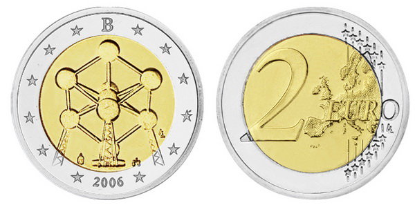 Бельгия, 2 евро 2006 год, Атомиум