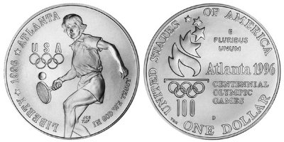США, 1 доллар 1996 год, XXVI Олимпийские игры в Атланте, Теннис