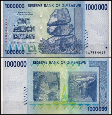 Зимбабве 1 000 000 долларов 2008 (UNC Pick 77)