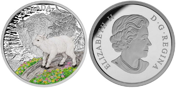 Канада, 20 долларов 2015 год, Козлёнок, ПРУФ