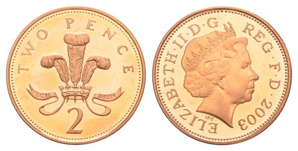 Англия, 2 пенса 2003 год