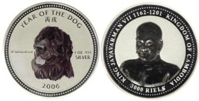 Камбоджа 3000 риель 2006 год - Ньюфаундленд