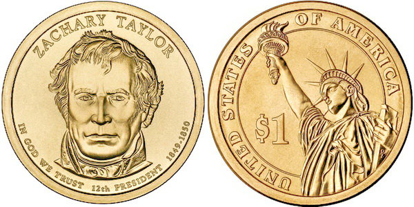 США, 1 доллар 2009 год, 12-й президент Закари Тейлор