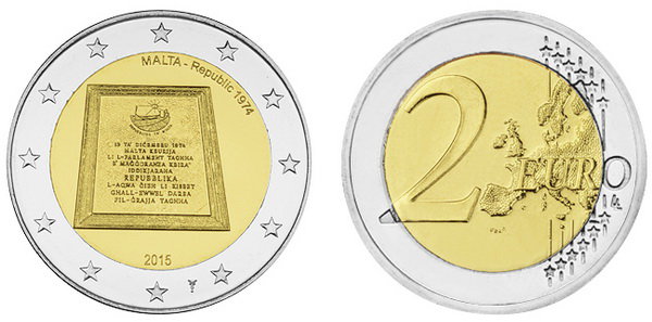Мальта, 2 евро 2015 (UNC) Конституционная история, Республика 1974 года