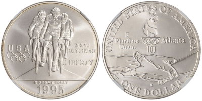 США, 1 доллар 1995 год, XXVI Олимпийские игры в Атланте, Велоспорт