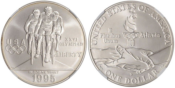 США, 1 доллар 1995 год, XXVI Олимпийские игры в Атланте, Велоспорт